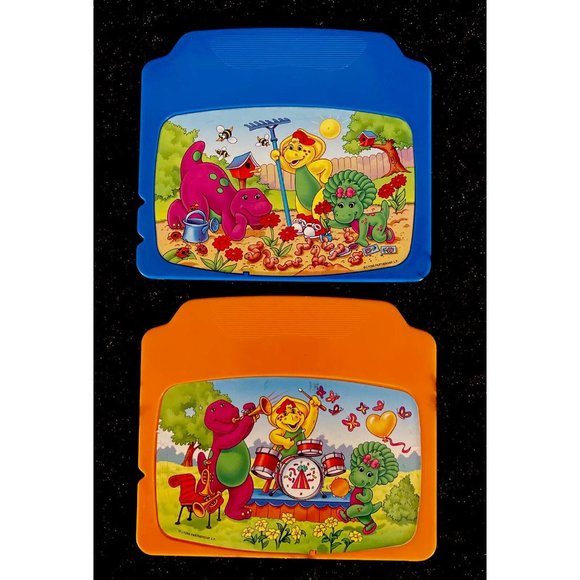 Barney Dinosaur Interactive Laptop Computer 2002 Mattel VINTAGE (2 Cards) Works - Picture 9 of 12